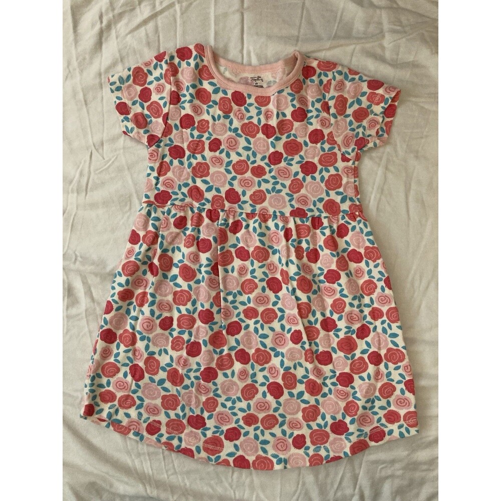 5T Touched By Nature girls clothes - 1 piece dress | solid flowers theme